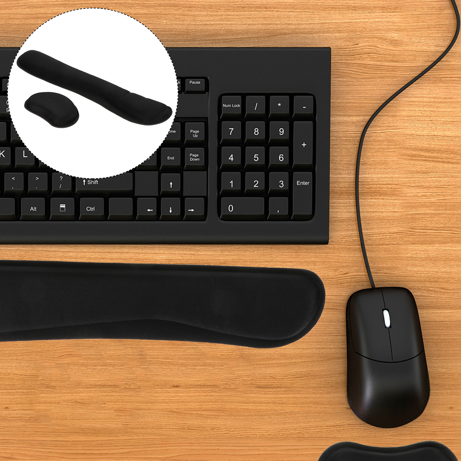 Wrist Rest Ergonomic - 1Set Memory Foam Wrist Rest Set