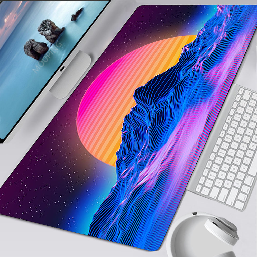 Video Gaming Accessories - Vaporwave Mousepad Retrowave/synthwave 900x400 Mouse Pad