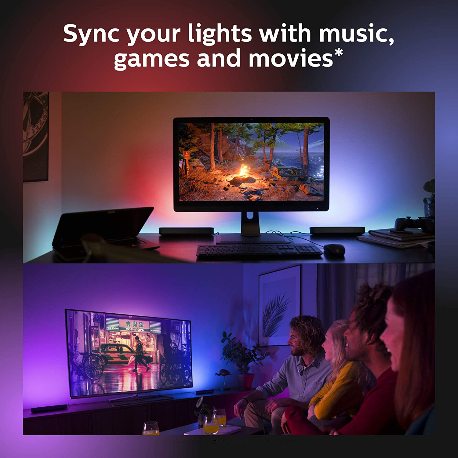 2pcs LED Night Light RGB Ambie - Gaming Accessories Lights review and price