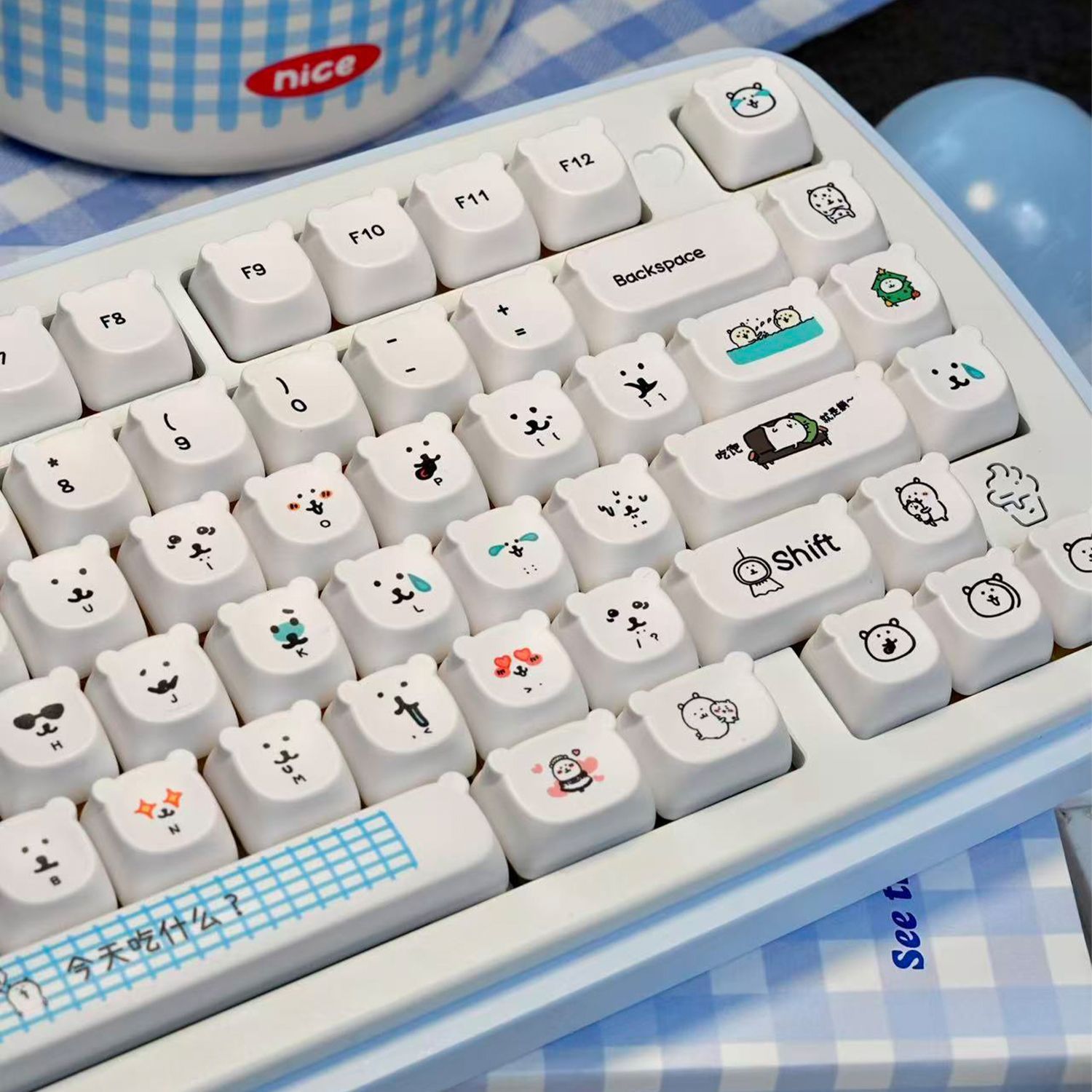 Kawaii Cartoon Joke Bear PBT K - Gaming Accessories In Japan review and price