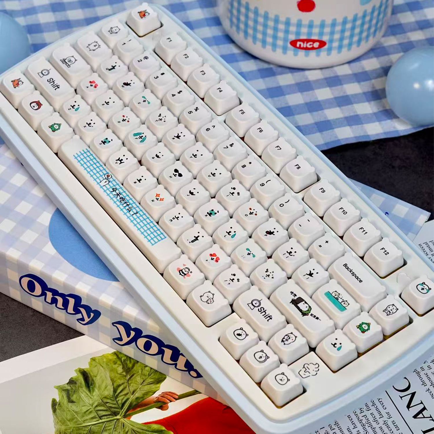 Kawaii Cartoon Joke Bear PBT K - Gaming Accessories In Japan review and price