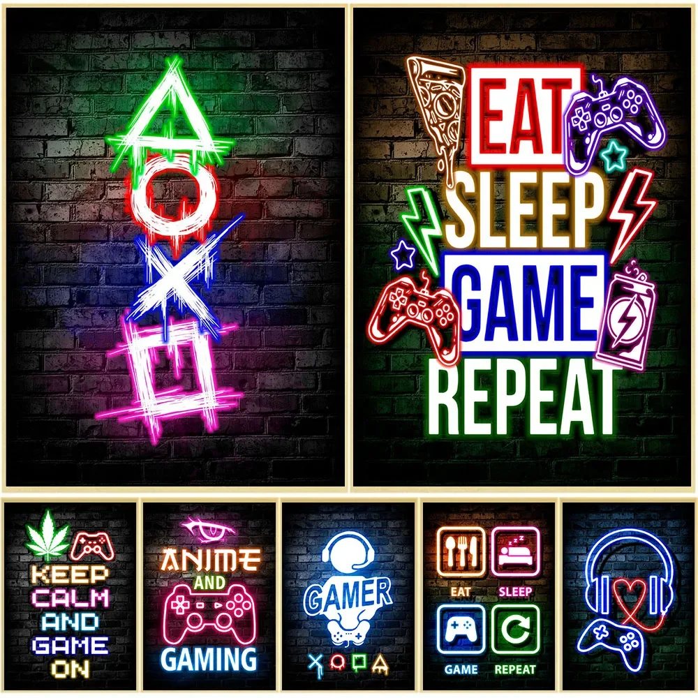 Gaming Neon Eat Sleep Game Rep - Gaming Accessories For Bedroom review and price